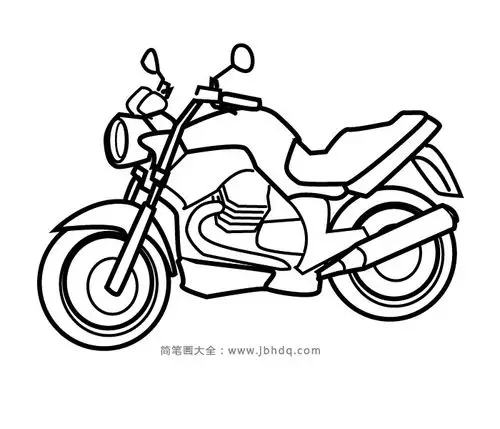 帅气的摩托车_摩托车简笔画-简笔画大全