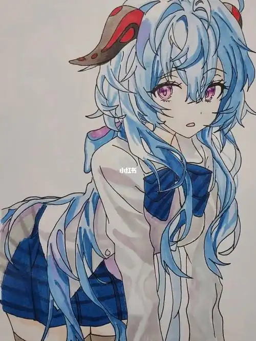 11岁叶姐画原神人物甘雨