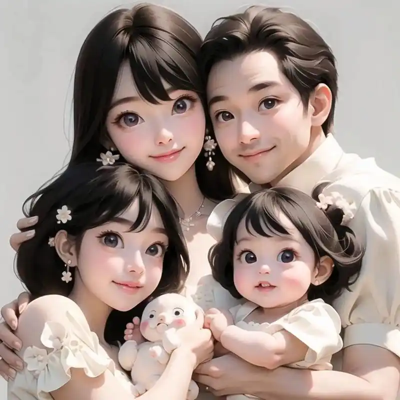 亲子头像7815两个女儿的家庭|可爱头像 原创图片,请勿92转载