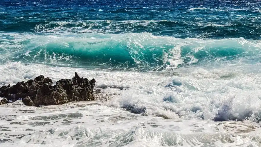 海,波浪,泡沫 4k