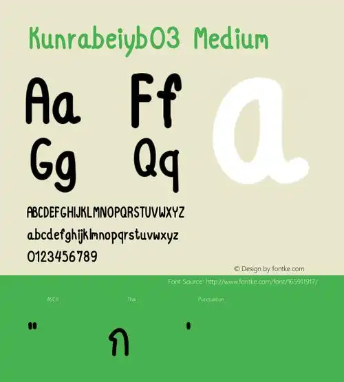 kunrabeiyb03 version 001.000图片样张-字体样张-字客网