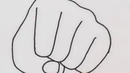 四个j画拳头,简笔画