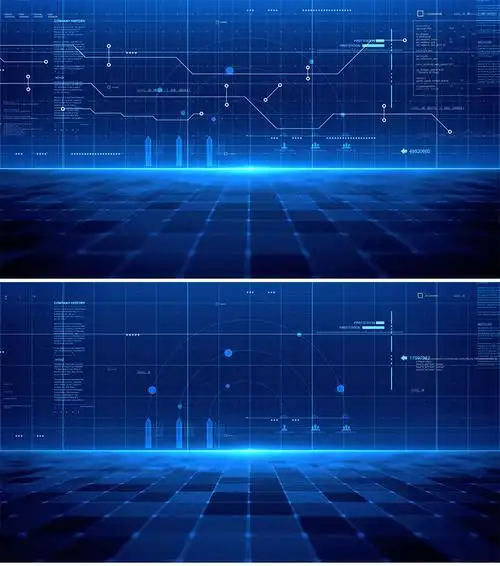 蓝色科技信息化可视化数字化动态背景视频