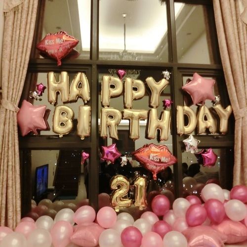 成人儿童生日派对酒店餐桌ktv背景墙装饰蛋糕香槟瓶铝膜气球套餐