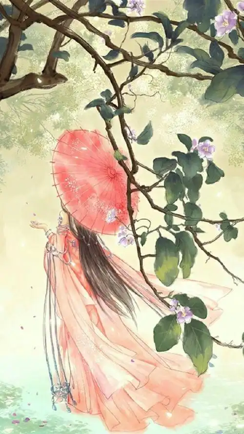 古风美女唯美插画,高清桌面,手机锁屏图片-壁纸族