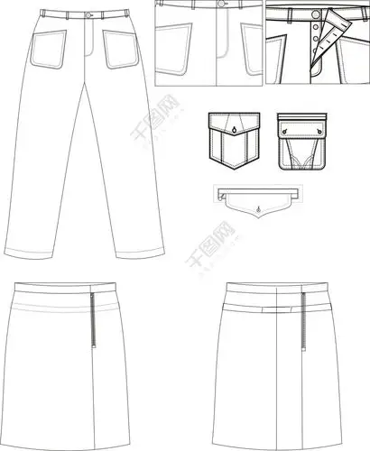 休闲裤子款式图模板免费下载_cdr格式_编号21551893-千图网