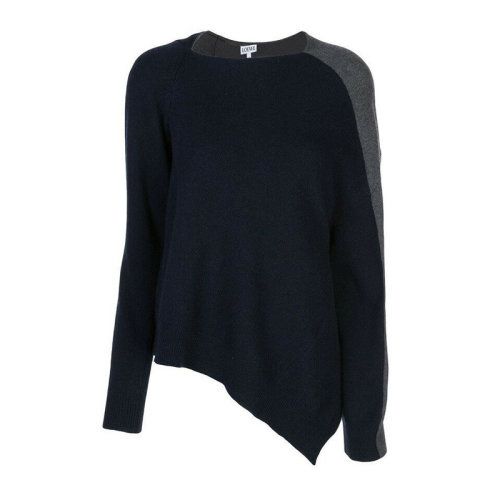 loewe/罗意威 女士服装 21春夏 拼色羊毛不规则形状圆领毛衣 女士毛衣