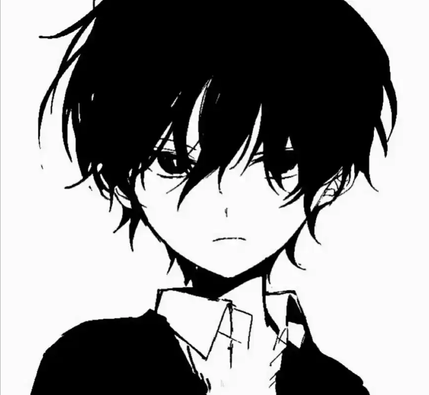 98男生黑白动漫头像96 ins动漫男头7015男女通用96自行截图