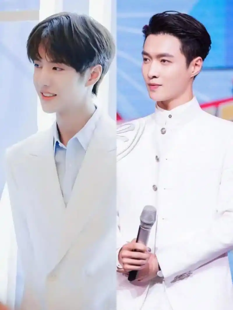 王一博vs张艺兴,同色系穿搭比拼,差距有点大  图一,平分秋色 图二,王