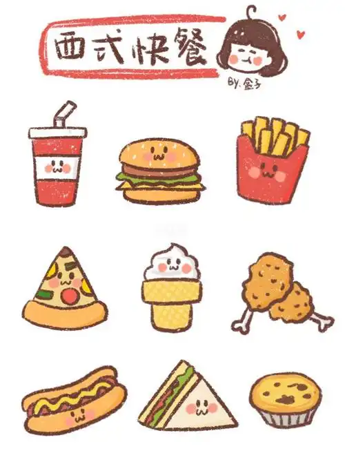 手账素材简笔画食物6