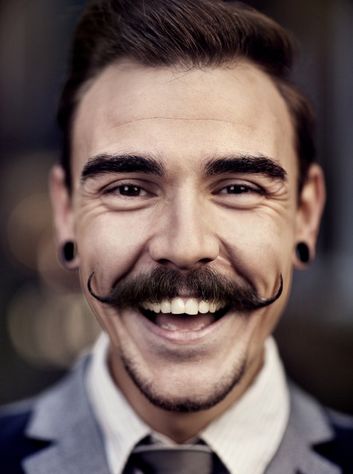 阿拉伯人真发黑色翘上胡定做外国人胡子化妆表演模仿道具胡须真实