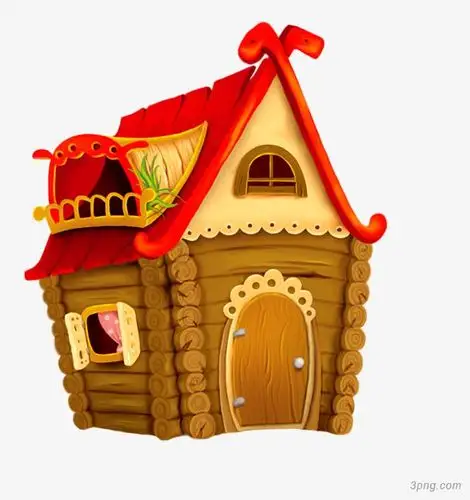 童话森林梦幻儿童故事贴纸卡通贴纸手账贴纸小木屋房子彩色小木屋木屋