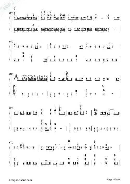 灵魂伴侣-别那么骄傲片尾曲双手简谱预览3
