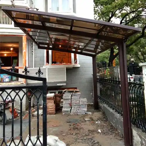 铝合金车棚设计安装家用庭院自行车棚铝合金耐力板停车棚新巧棚业