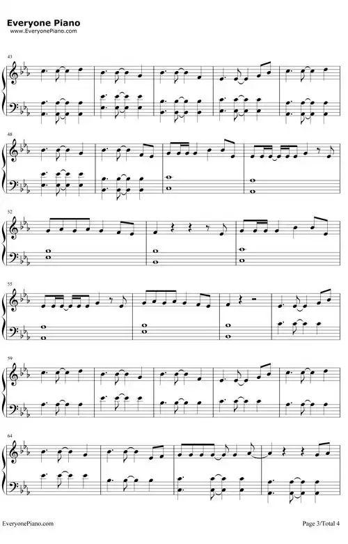 stay with me钢琴谱-朴灿烈punch-韩剧《鬼怪》ost13