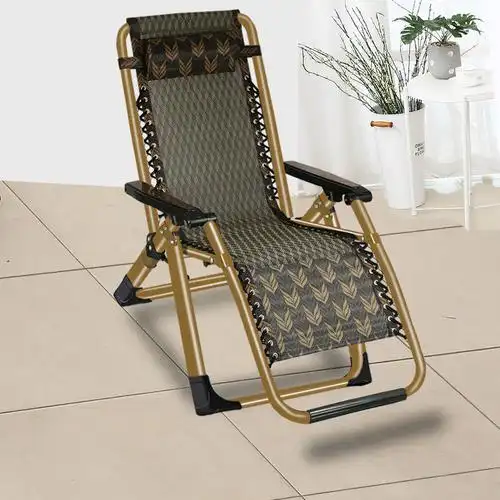 躺椅折叠椅午休午睡折叠床休闲靠背沙滩家用阳台便携加粗方管合金锁