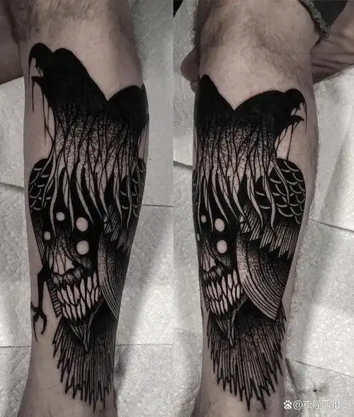 暗黑系纹身,不属于传统的纹身风格.也是逐步由哥特风演变而来的.