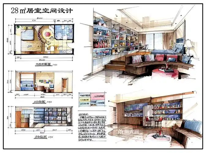 孙大野室内空间考研快题手绘作品