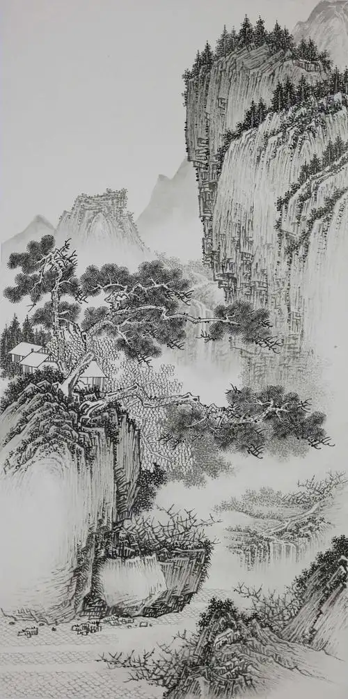 工笔山水临摹起稿不再难,当代名家王军河白描稿