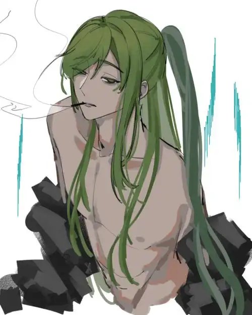 一些抽烟的绿毛不爱穿衣服男