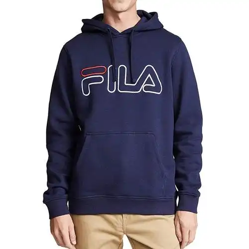 斐乐fila2020新男士logo潮牌运动时尚休闲纯色连帽长袖卫衣027灰色s