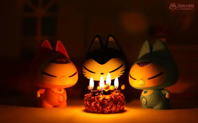 拽猫,许愿,生日,蛋糕,蜡烛,卡通,拽猫壁纸图片