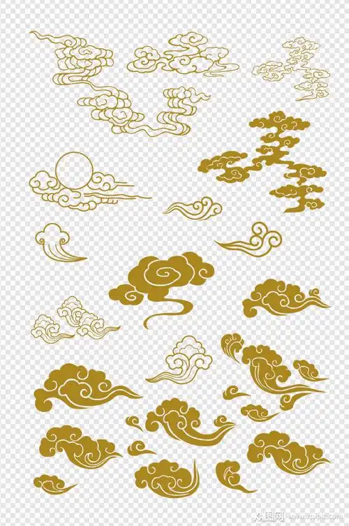 传统中国风简约祥云装饰免扣元素