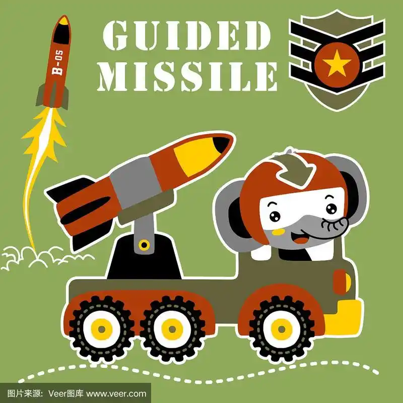 卡车,象,卡通,导弹,矢量