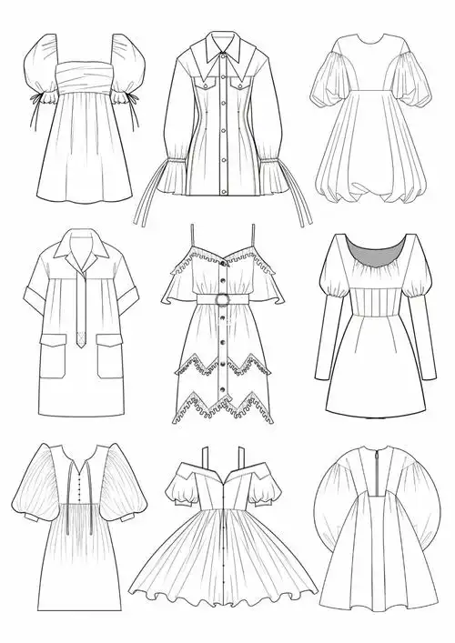 【服装设计】连衣裙款式图5⃣️