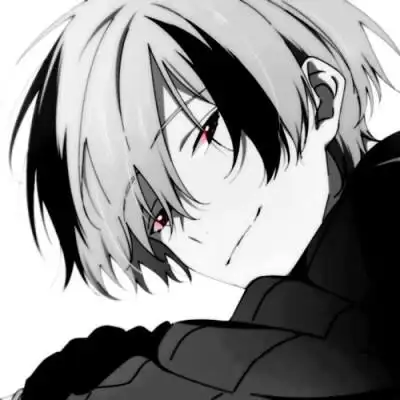 男生动漫头像/丧/黑白