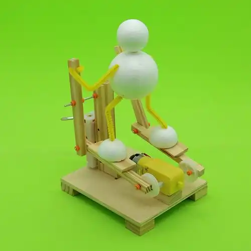 diy科技小制作小发明电动踏步椭圆机steam创客教育动手拼装模型 - 小