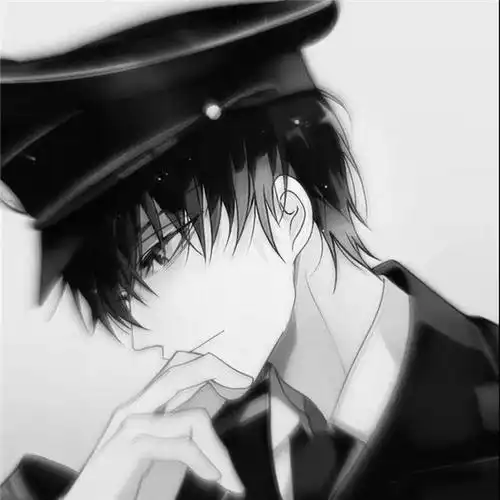 动漫男生高冷黑白头像
