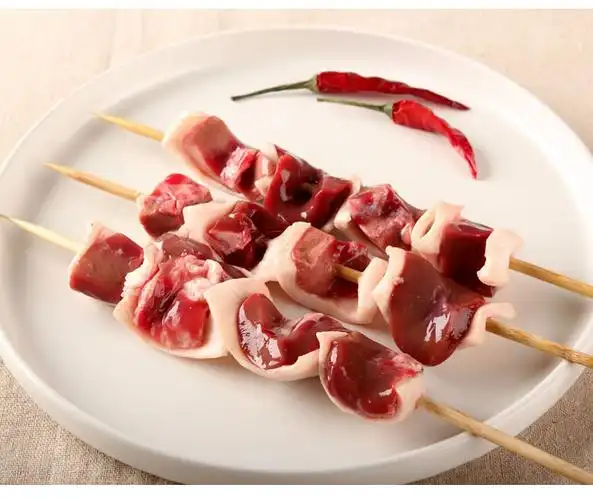望京小腰40串鲜猪腰烧烤半成品小腰烧烤食材商用竹签小腰串