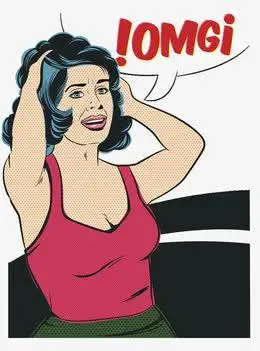 插图着急抓住头发的女人