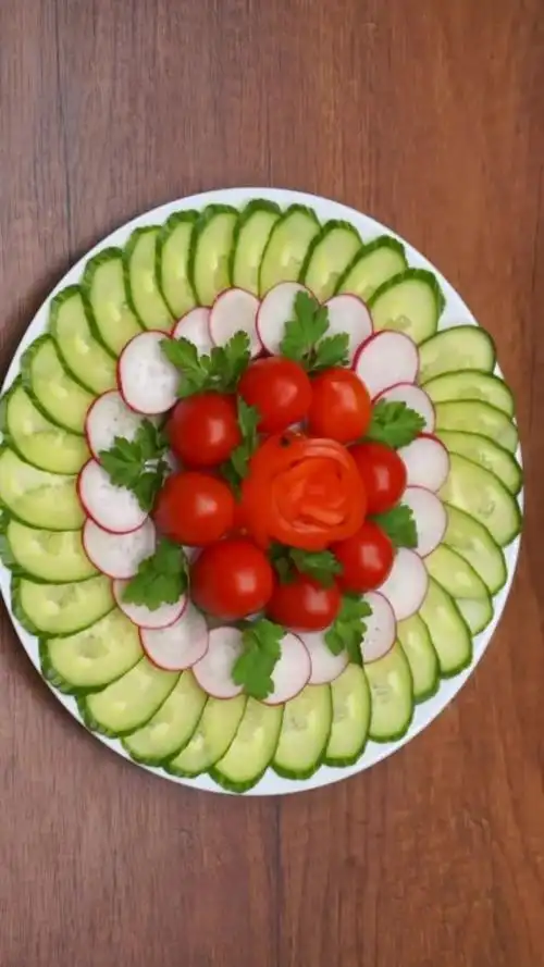 黄瓜番茄雕花拼盘