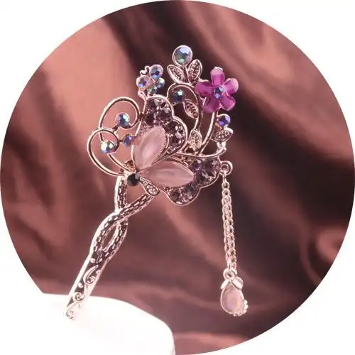 韩国古典簪子宫廷复古发簪古风发饰镶钻流苏步摇新娘盘发饰头饰品