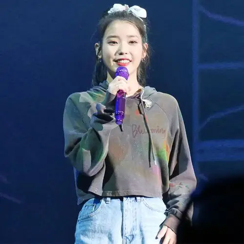 iu李知恩同款韩版演唱会上衣潮宽松字母刺绣长袖短款连帽ins卫衣