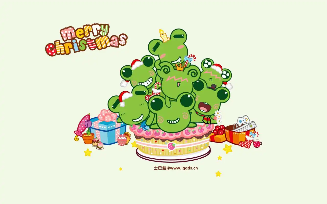 可爱卡通人物圣诞节主题壁纸图片