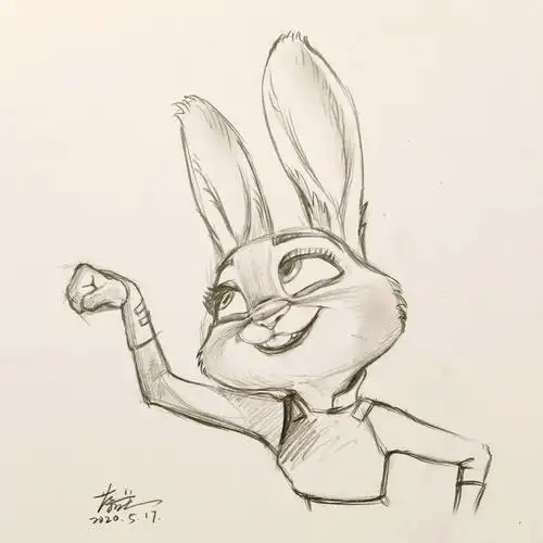 卡通速写疯狂动物城2朱迪霍普斯