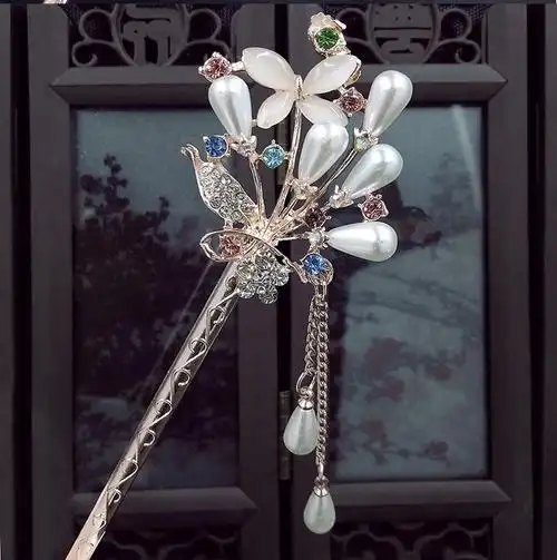 发簪复古风配饰发饰流苏韩国古典步摇簪子发钗盘发头饰钗子木簪子 fz