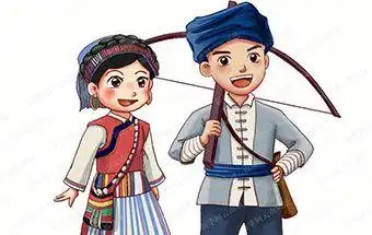 怒族女孩简笔画民族人物简笔画56个民族卡通简笔画彩色版怒族少数民族