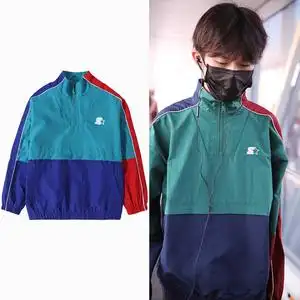 易烊千玺机场同款应援衣服春秋潮男女绿色冲锋衣卫衣潮夹克外套