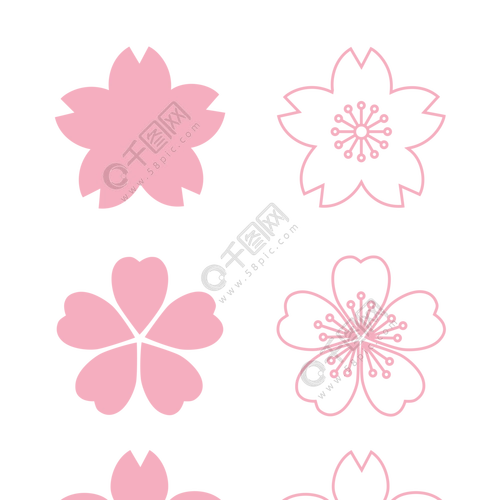 矢量免抠png春天可爱卡通樱花图案素材