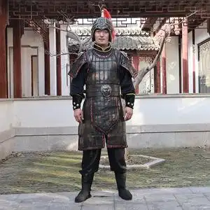 古代战国将士服装影视士兵服将军盔甲cos动漫演出服戏服靴子铠甲