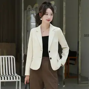 小个子黑色正肩短款西装外套女2024新款职业气质高级感工作小西服