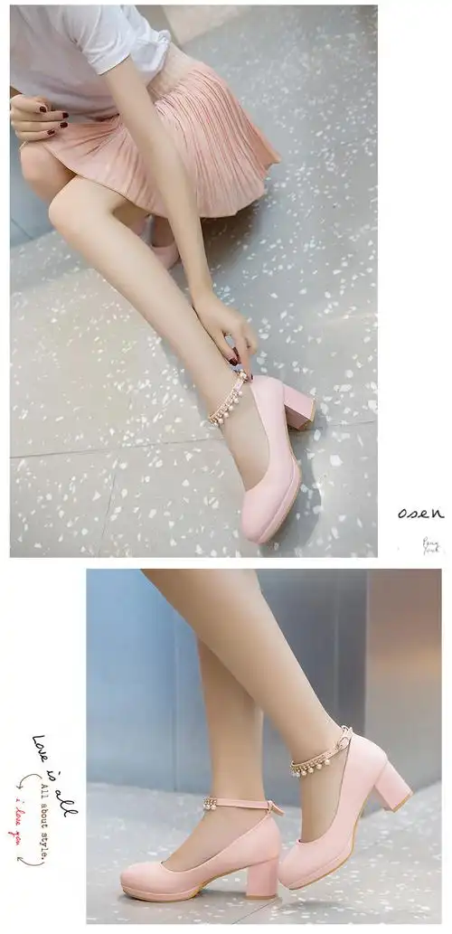 儿童高跟鞋礼仪鞋黑色女童演出鞋10-15岁中大童学生皮鞋女孩单鞋