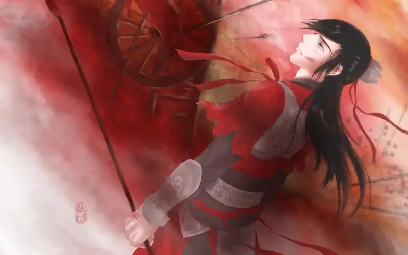 古风,战场,原创,红色,漫画古风壁纸图片