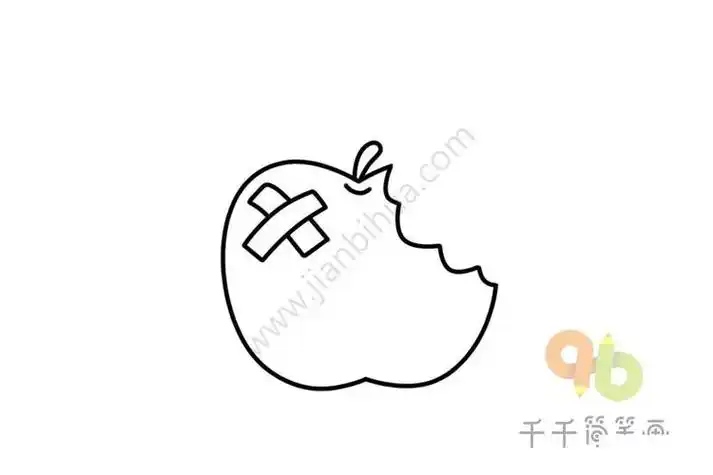 趣味水果简笔画 受伤的苹果