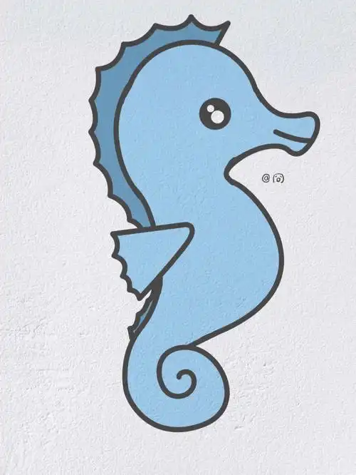 动物简笔画之可爱的小海马