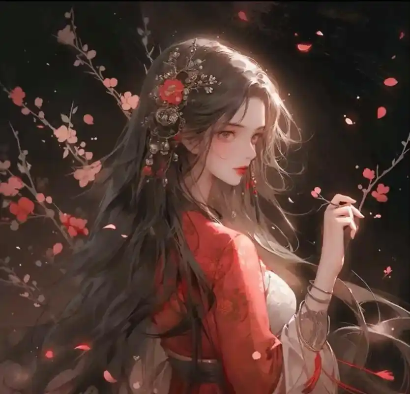 古风图片 #红衣女子  - 抖音